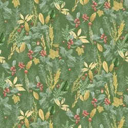 Holiday holly pattern dark, 2021 (lápiz de grafito y digital)