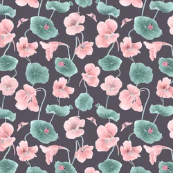 Nasturtium hero pattern colorway 1, 2020 (lápiz de grafito y digital)