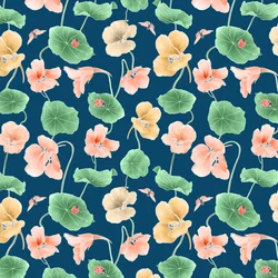 Nasturtium hero pattern colorway 2, 2020 (lápiz de grafito y digital)