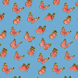 Patrón de mariposa dama pintada, 2021 (lápiz de grafito y digital)