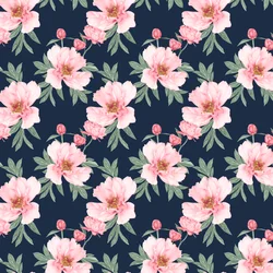 Peony pattern dark, 2020 (lápiz de grafito y digital)