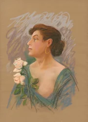 CracoviaMujer con dos rosas