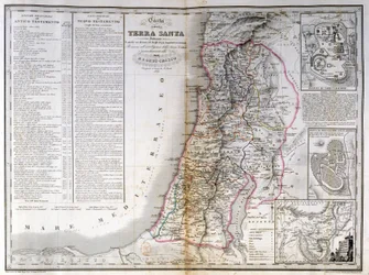 Mapa de Palestina que muestra los límites de cada tribu.