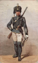 Estudio de uniformes, Dibujo por Stanislao Grimaldi del Poggetto