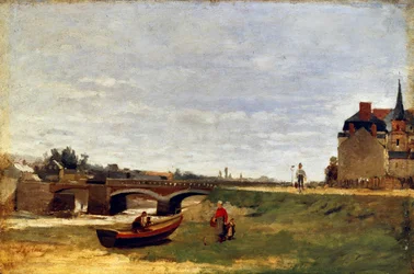 Paisaje con un puente, principios de 1870