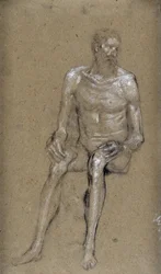 Estudio de hombre sentado (dibujo)