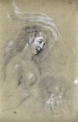 Estudio de perfil de mujer (dibujo)