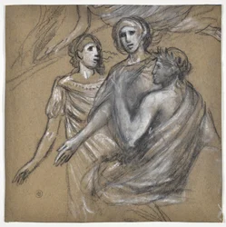 Tres personajes antiguos (dibujo)