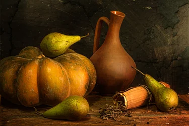 Naturaleza muerta rústica de otoño