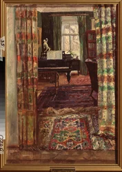 Interior con piano de cola