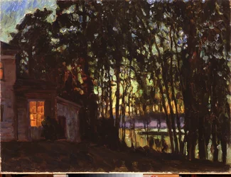 Noche de julio. Pintura de Stanislav Yulianovich Zhukovsky (1873-1944), óleo sobre lienzo