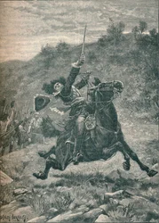 Última carga de Viscount Dundee en la Batalla de Killiecrankie, Escocia, 1689 1905