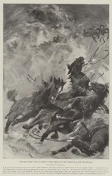 La gran tormenta, escena en Margate, caballos ahogados en el intento de lanzar el bote salvavidas