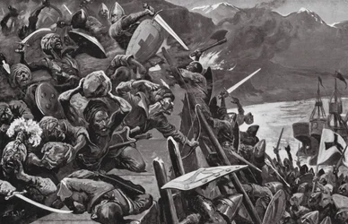 Cruzados asaltando Nicea (litografía)