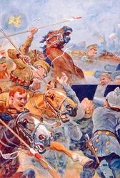 La Carga de los 9º Lanceros durante la Retirada de Mons