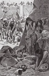 Tiro sitiada por Nabucodonosor de Babilonia (litografía)