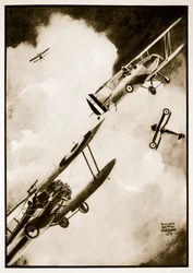 Acción de cámara-arma, ilustración de "Flying Memories" de John Hamilton