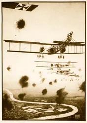 Asalto diurno a Londres, ilustración de "Flying Memories" de John Hamilton