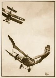 La última victoria de James McCudden, ilustración de "Flying Memories" de John Hamilton