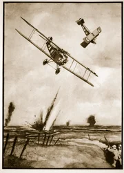 Trench Strafing, ilustración de "Flying Memories" de John Hamilton