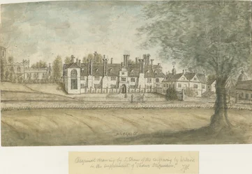 Blithfield Hall: pintura en acuarela, nd [siglo XVIII]