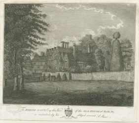 Pueblo de Great Barr - Casa Tudor Antigua: grabado, nd [finales del siglo XVIII]