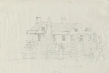 Madeley - Casa de [?Mr Young]: dibujo a lápiz, nd [?siglo XVIII]