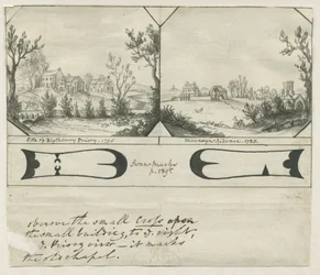 Mavesyn Ridware Hall - Puerta: dibujo en tinta india