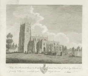 Iglesia de Penkridge: grabado, nd [finales del siglo XVIII]