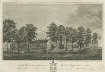 Castillo/Hall de Rushall: grabado