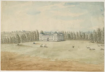 Sandwell Park - Salón: pintura en acuarela, nd [1762-1798]