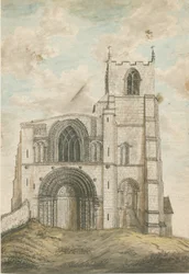 Iglesia Prioral de Tutbury: pintura en acuarela, nd [1762-1802]