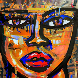 Retrato abstracto lleno de vida