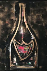 Botella de champán vibrante