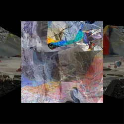 Collage abstracto de un cisne