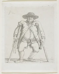 Hombre con muletas; "Orlandini"