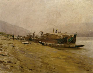Remolcadores del Danubio cerca de Spitz