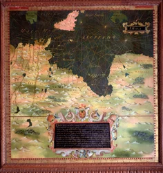 Mapa de África del Norte: Región de Cirenaica y Marmárica hecho por Stefano Bonsignori (? -1589) cosmógrafo y pintor italiano. Alrededor de 1581. Florencia, Palazzo Vecchio, Sala del Mappamondo
