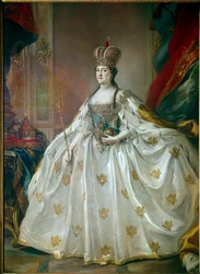 Retrato de la emperatriz rusa Catalina II la Grande en su vestido de coronación
