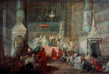 La coronación de la emperatriz Catalina II de Rusia el 12 de septiembre de 1762