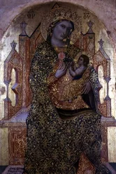 Madonna y el niño entronizados