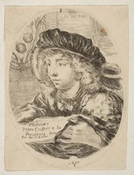 Busto de un joven con gorra con plumas, girado tres cuartos a la izquierda, 1650
