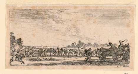Escena de batalla, de "Desseins de Queleques Conduites de Troupes, Canons, et Ataques de Villes"