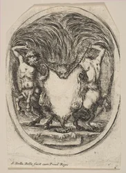 Cartucho Formado por una Piel de Tigre Flanqueado por Dos Centauros, 1647