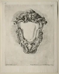 Colección de varios caprichos y nuevos diseños de cartuchos y adornos: No 12