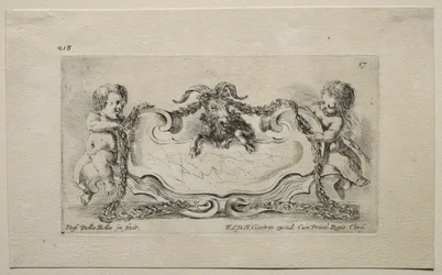 Colección de varios caprichos y nuevos diseños de cartuchos y ornamentos: No 17