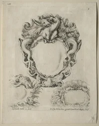 Colección de varios caprichos y nuevos diseños de cartuchos y ornamentos: No. 9