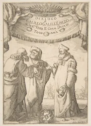 Frontispicio para Dialogo di Galileo Galilei, 1632