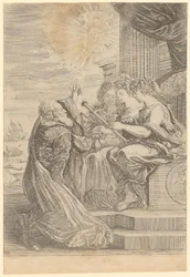 Galileo ante las personificaciones de la astronomía, la perspectiva y las matemáticas