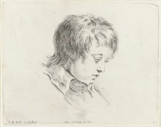 Cabeza de un hombre joven, mirando hacia abajo a la derecha
Los principios del dibujo (título de la serie)
I principii del disegno (título de la serie)